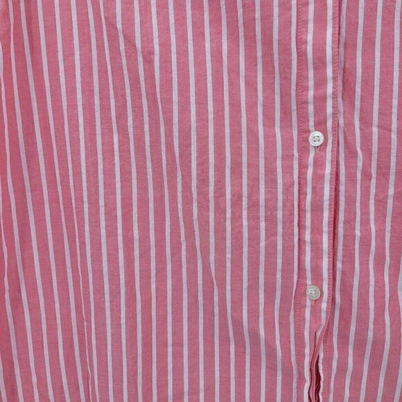 Y2K Ralph Lauren Shirt Dress XL Pink Striped Button Front Cotton Logo Nautical - Picture 6 of 10